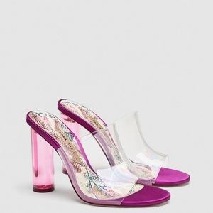 Zara vinyl pink mule 💞